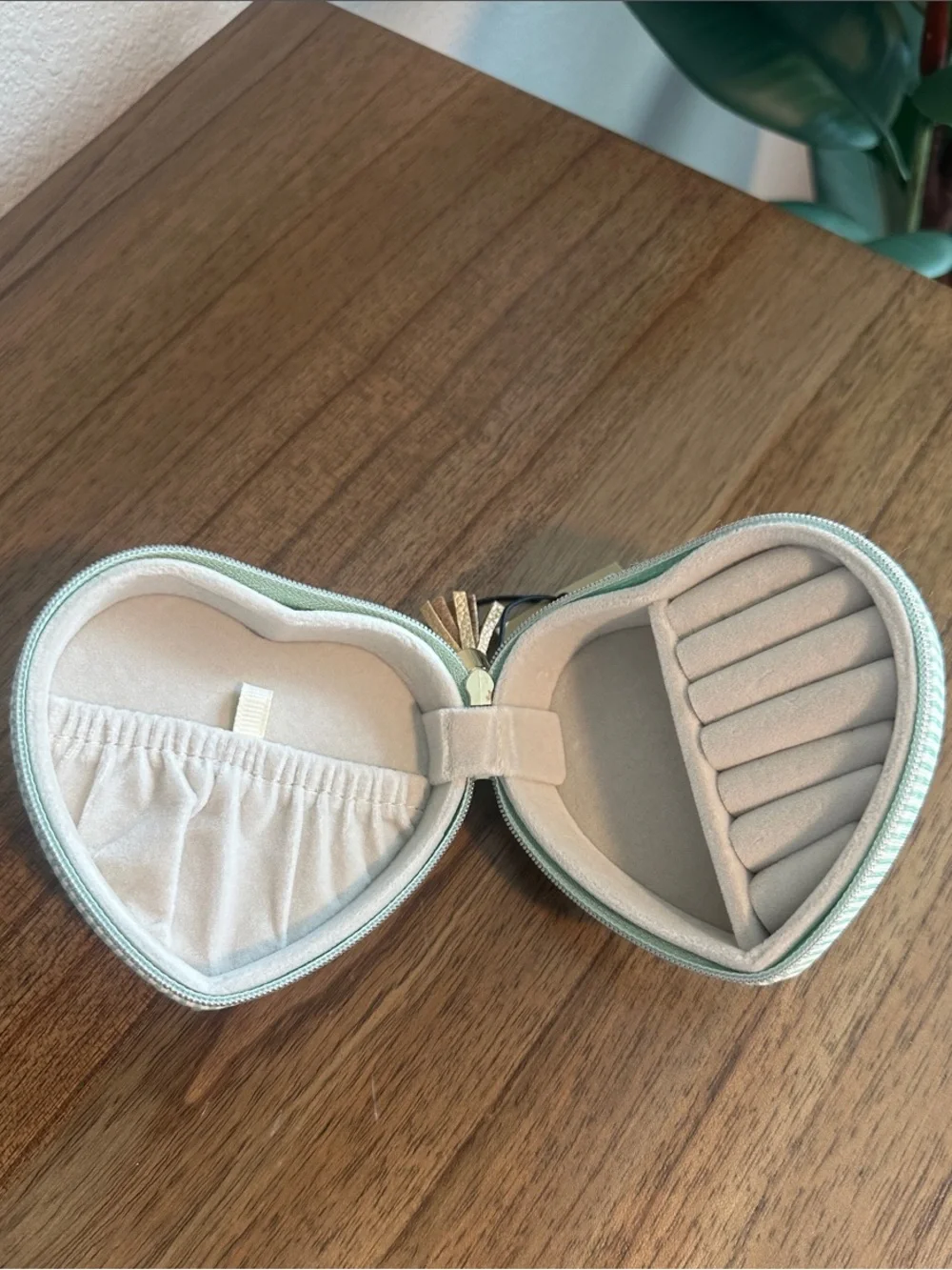 NWT - Cupcakes & Cashmere Mint and Pink Heart Jewelry Case